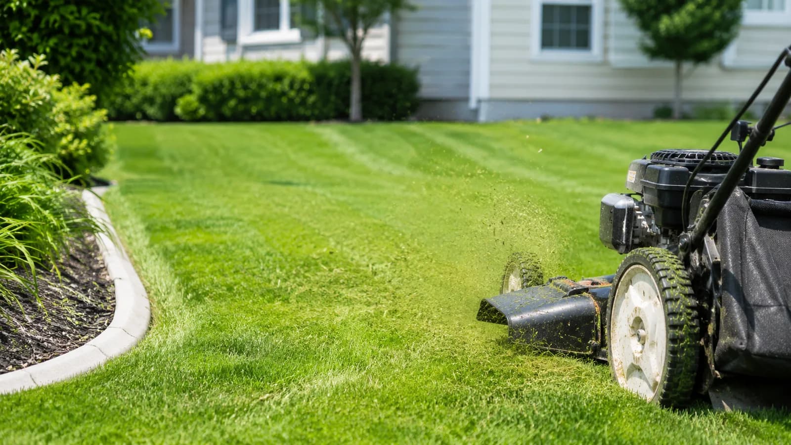 landscaping and lawn care in progress