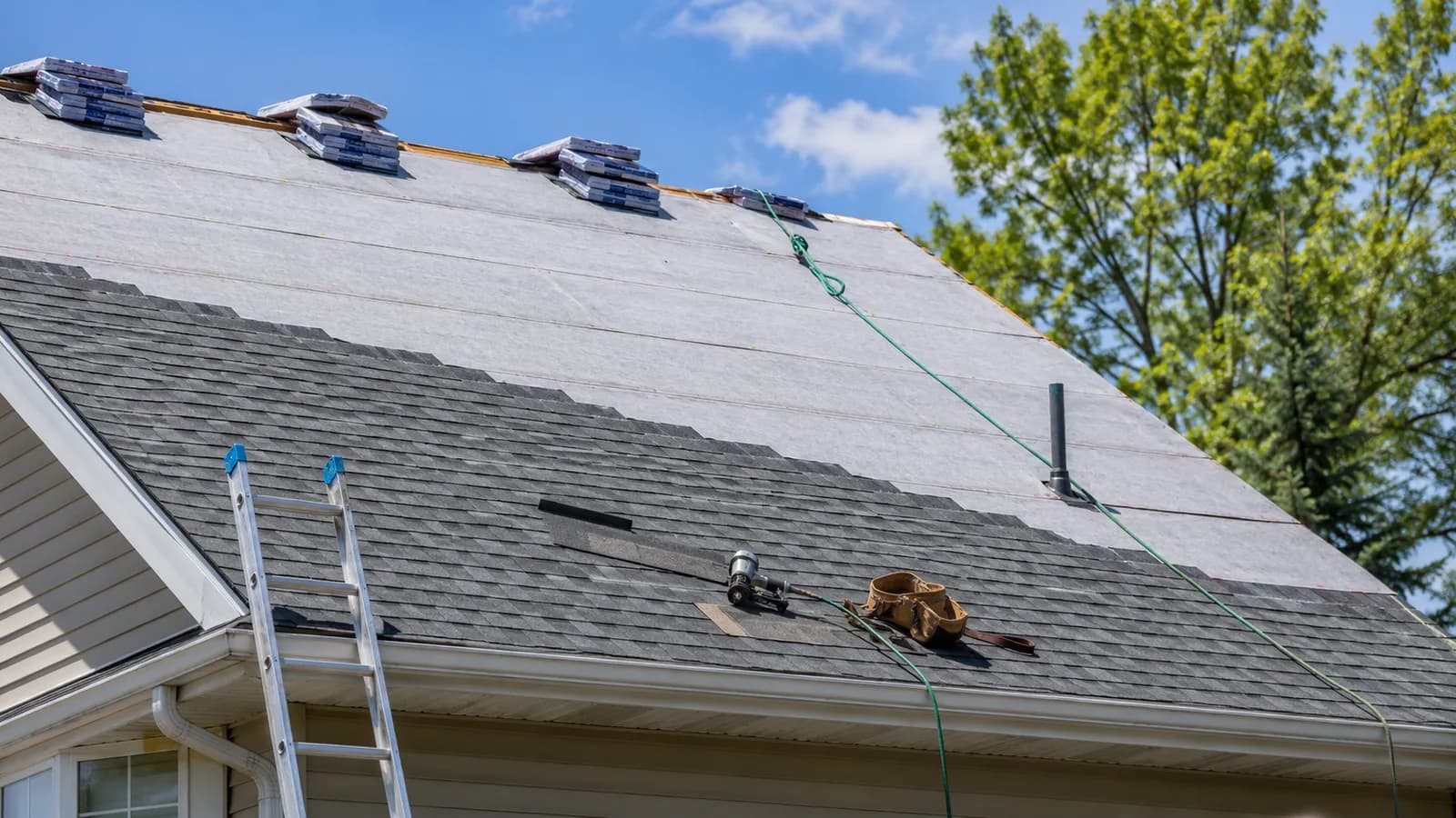 roof replacement and repair in progress