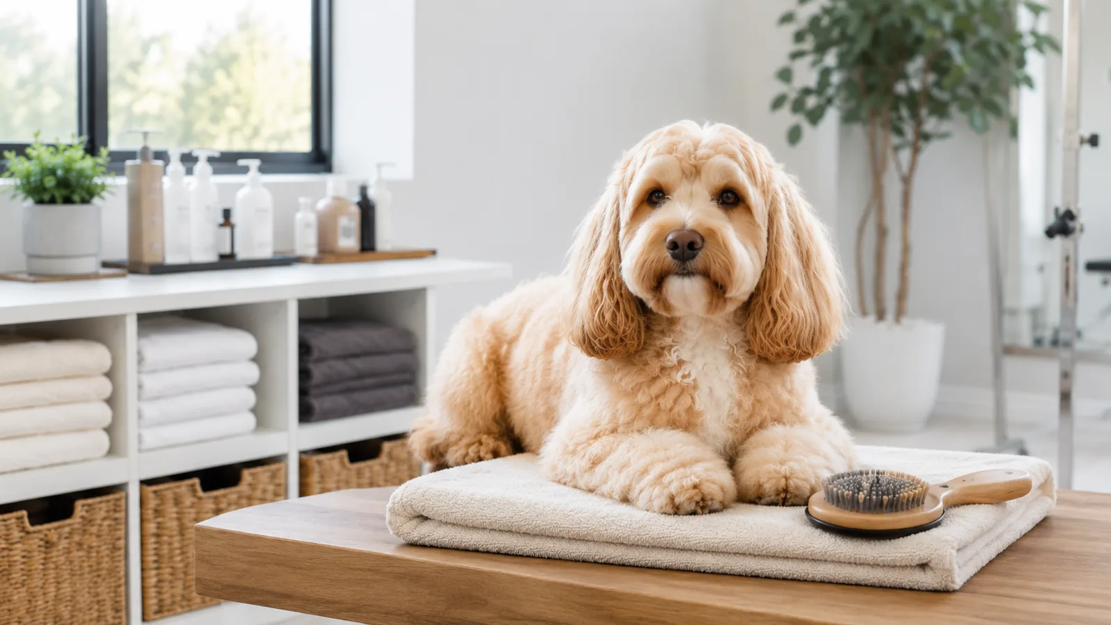 pet grooming in progress